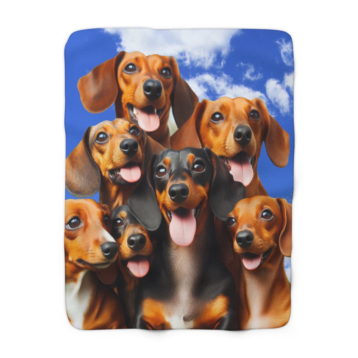50x60 Dachshund Selfie Sherpa Fleece Blanket