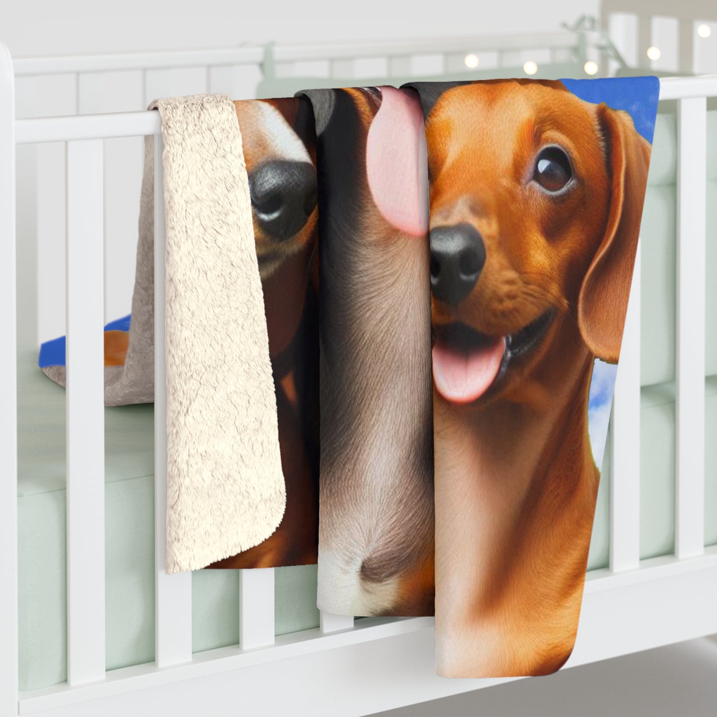 50x60 Dachshund Selfie Sherpa Fleece Blanket