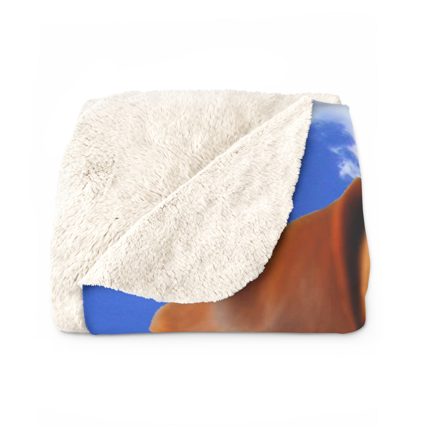 50x60 Dachshund Selfie Sherpa Fleece Blanket folded