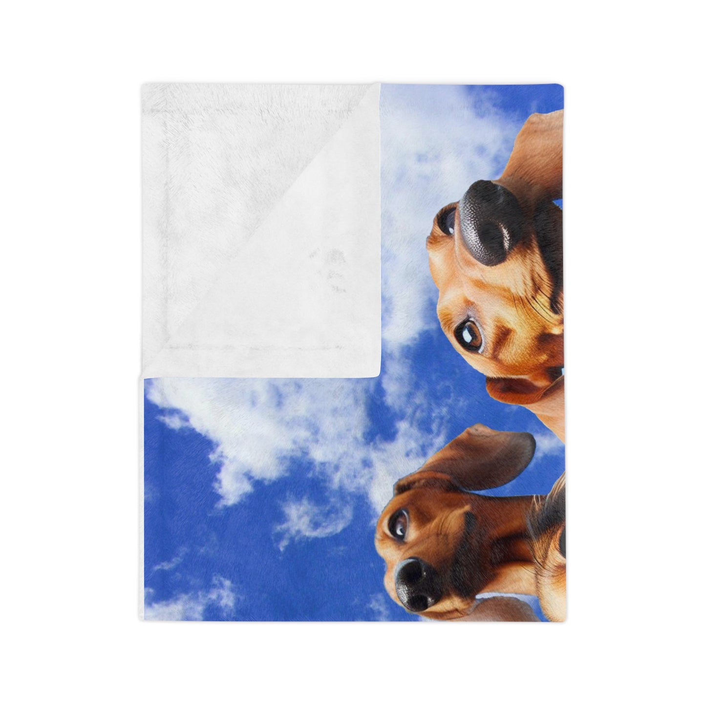 50x60" microfiber velveteen blanket with Dachshund selfie