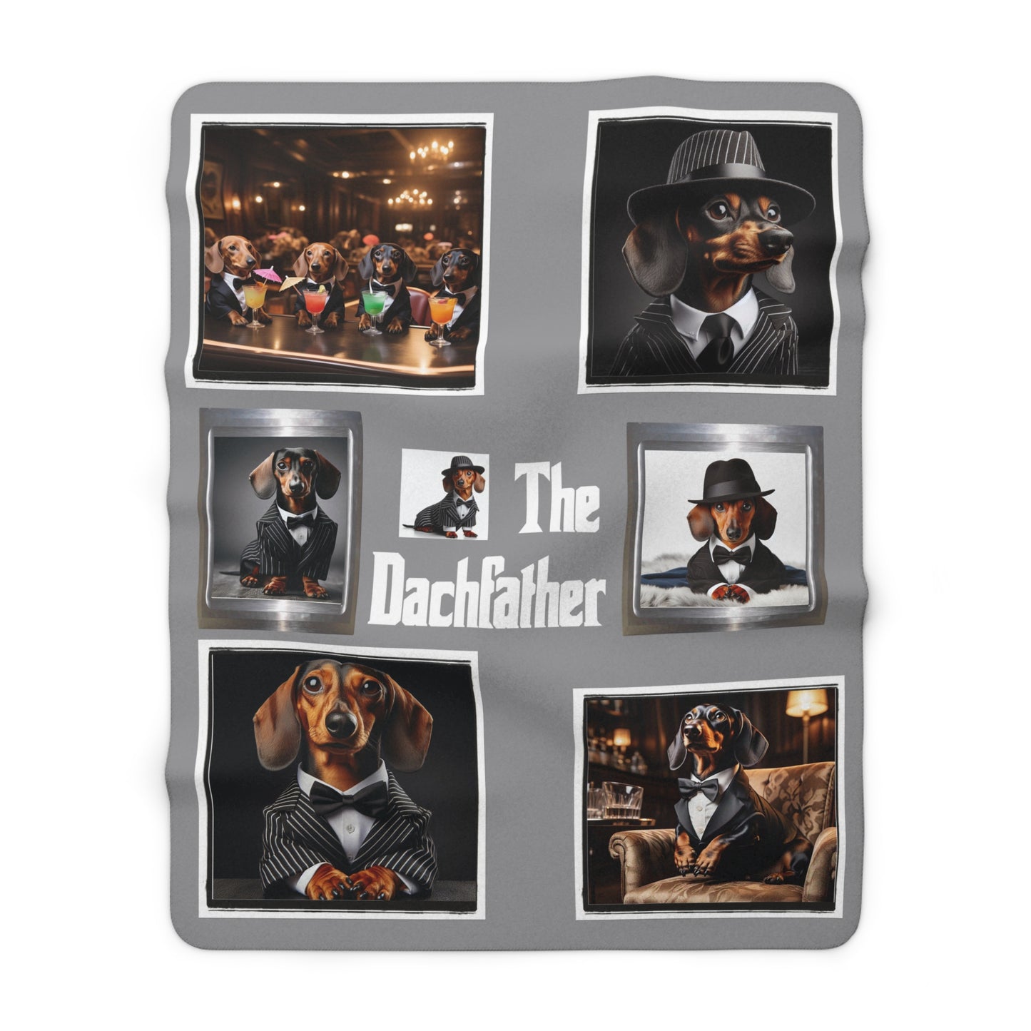 60x80" sherpa fleece blanket with mafia The Dachfather original design