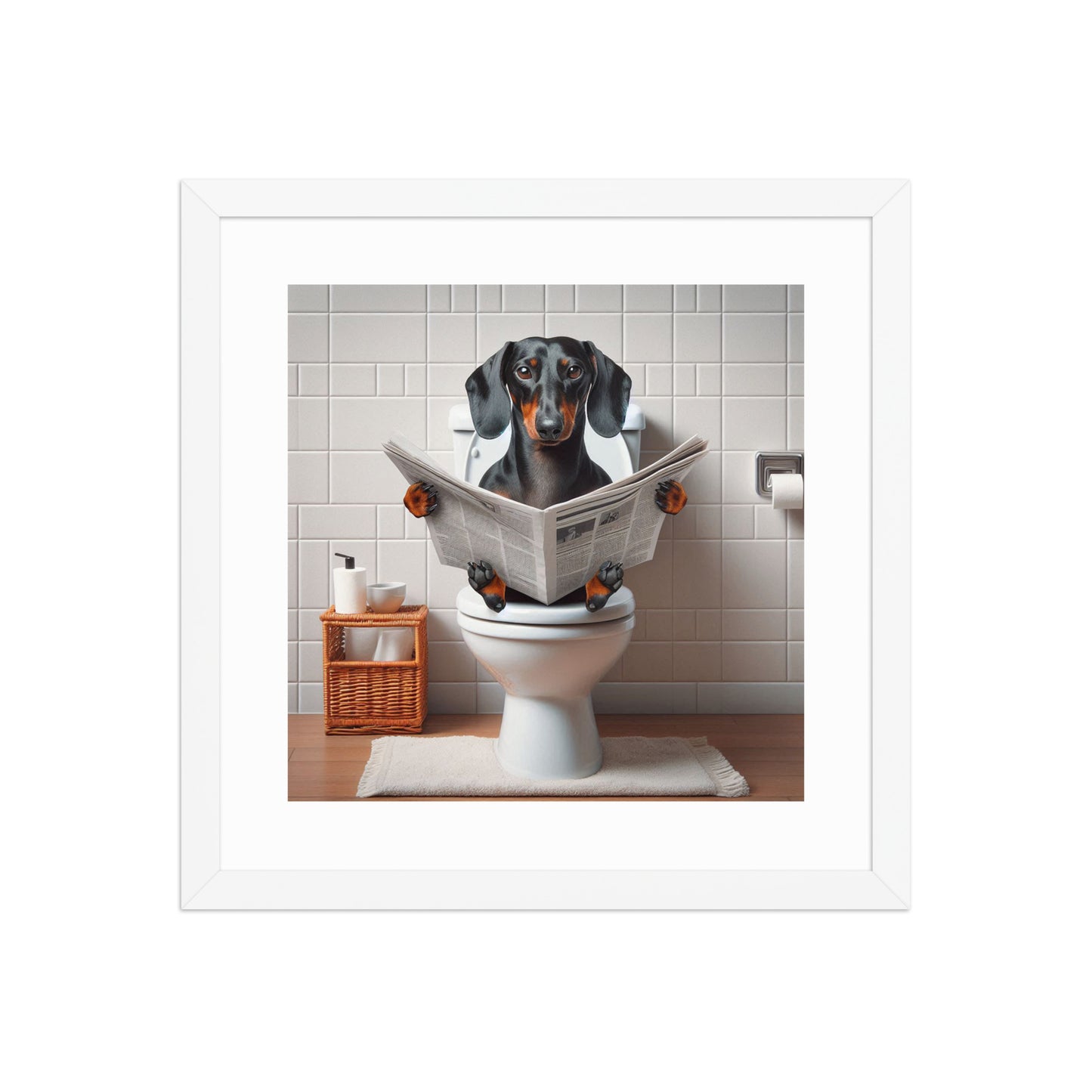 " The Morning News" framed print 14x14" white wood frame