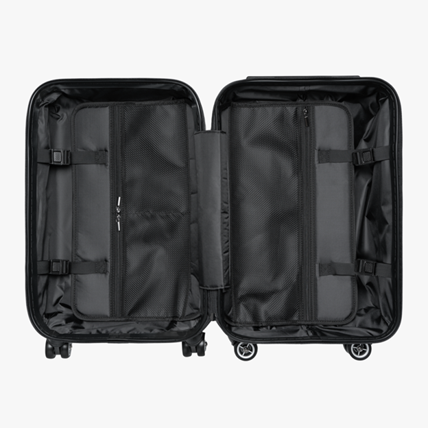 carry on size suitcase with dachshund vacation design