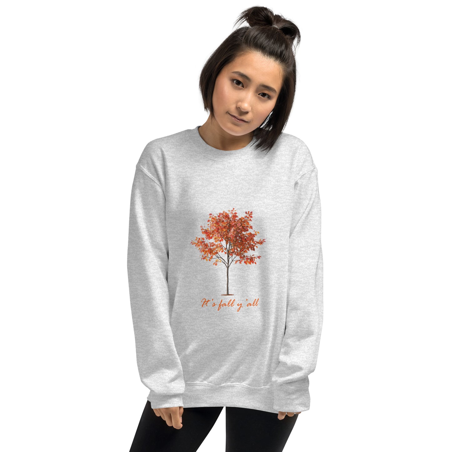 Light gray It's fall y'all autumn tree unisex sweatshirt