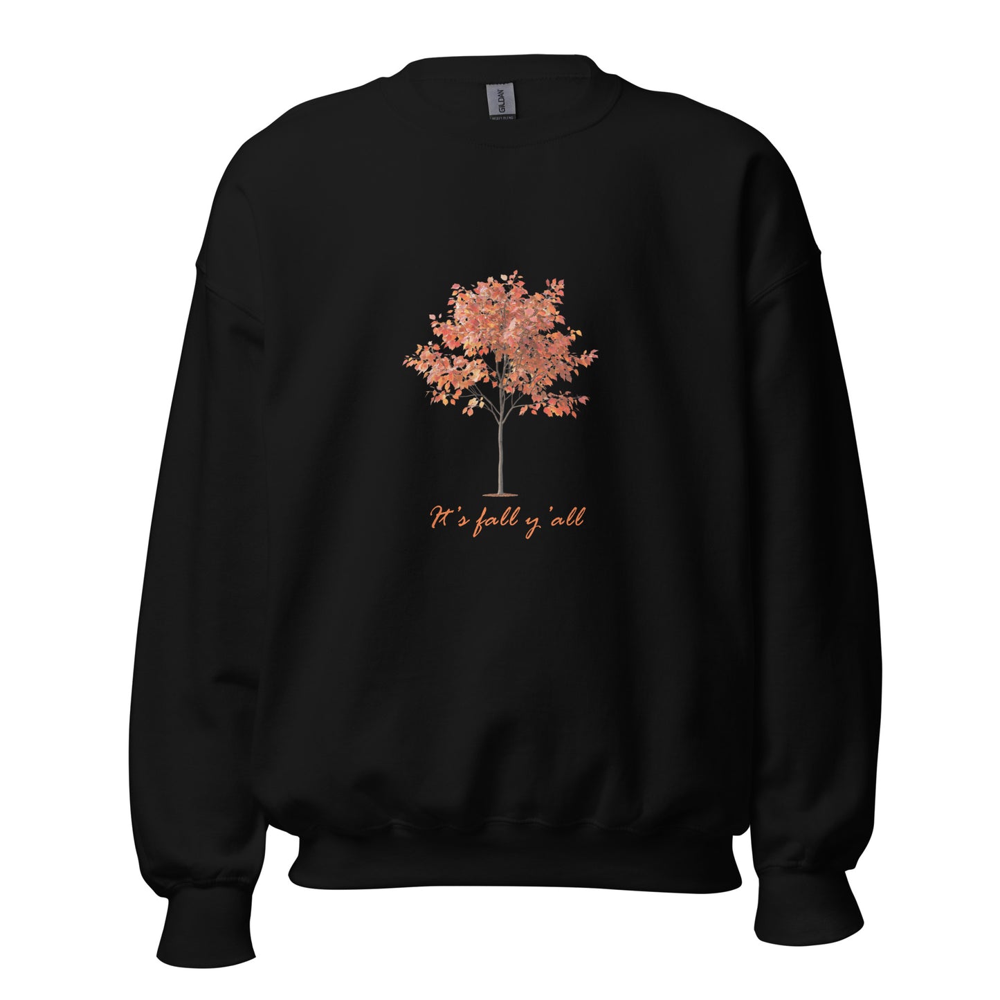 Black It's fall y'all autumn tree unisex sweatshirt
