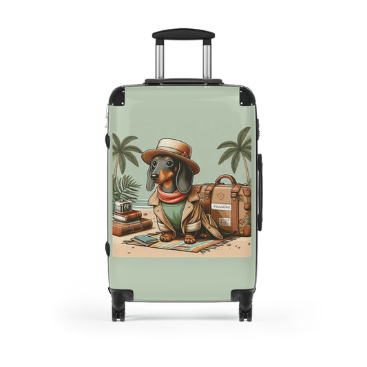 Medium Size Suitcase - Dachshund on Vacation
