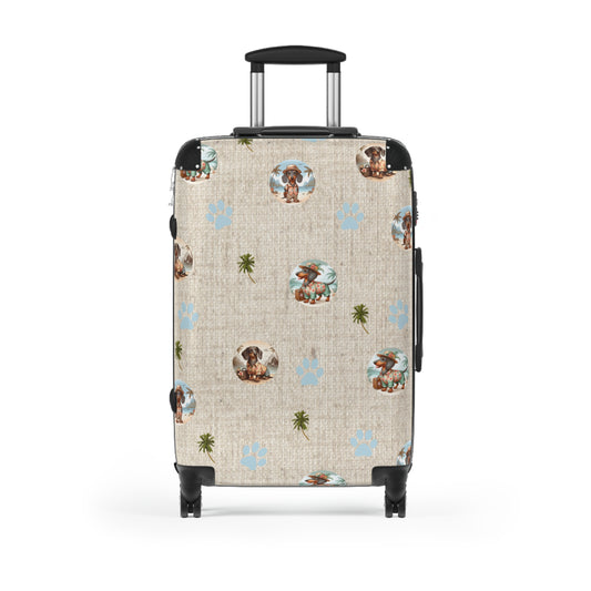 Medium Size Suitcase with Dachshund Design