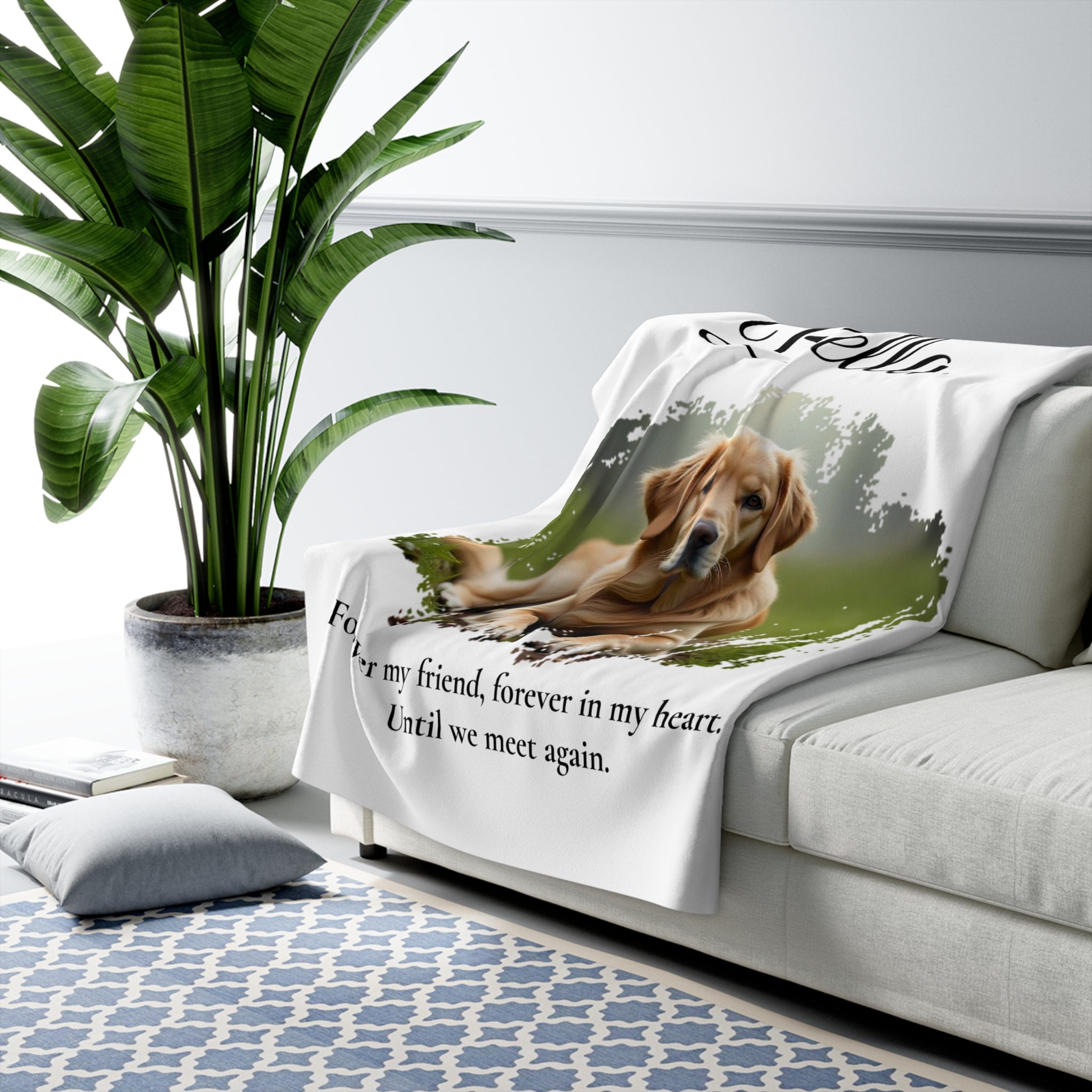 Personalized  "Forever in my heart" Memorial Sherpa Fleece Blanket