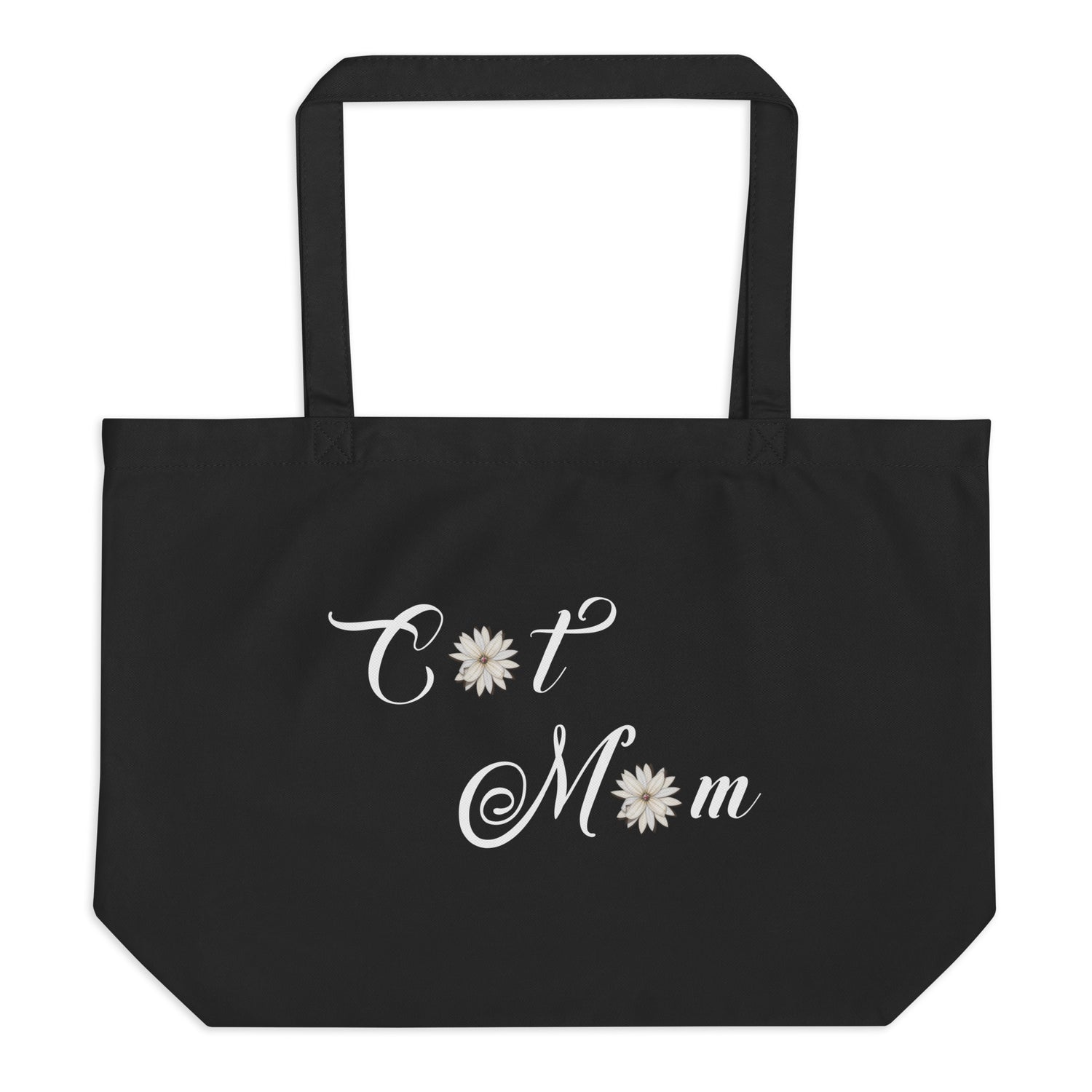 Cat Mom Large organic tote bag