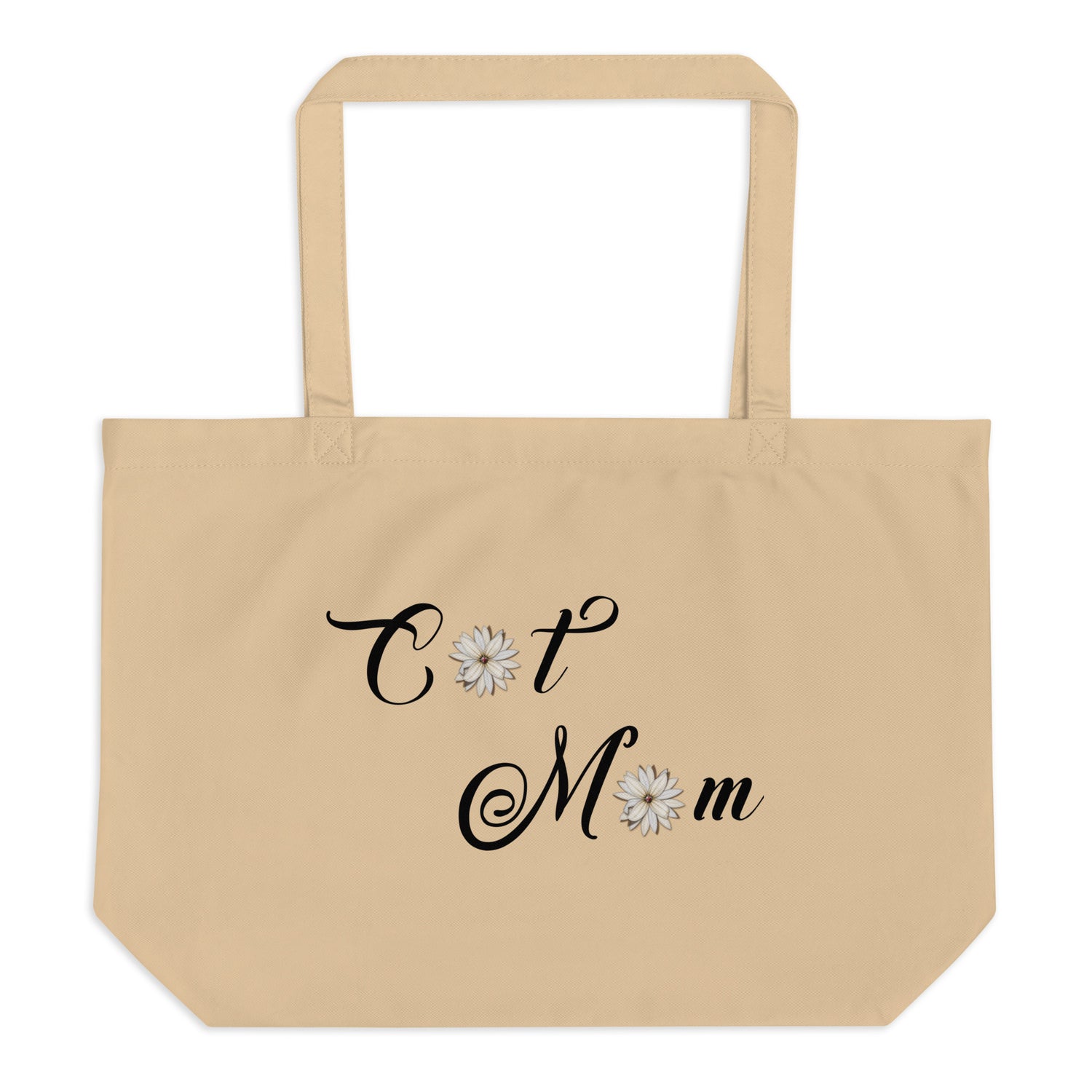 Cat Mom Large organic tote bag