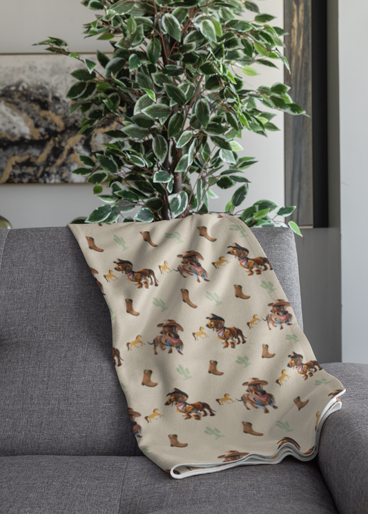 50x60" Western Weiner Sherpa Fleece Blanket