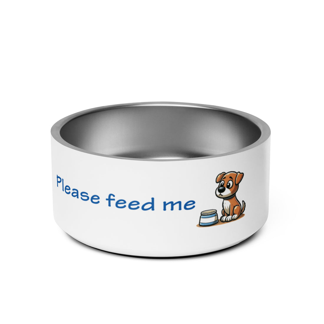 32 oz. stainless steel pet bowl - &quot;Please feed me&quot;