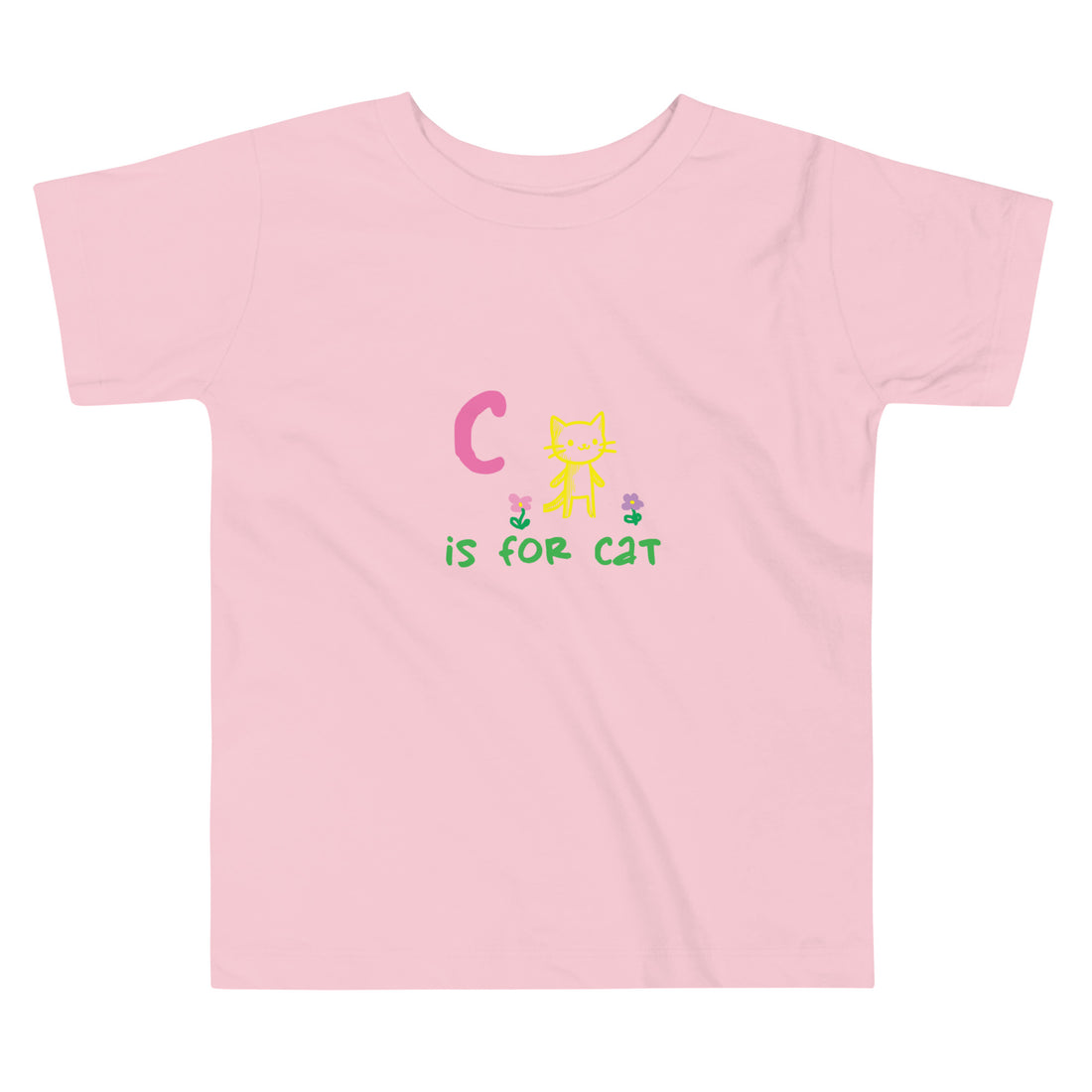 Pink toddler t-shirt with &quot;C is for Cat&quot; original design